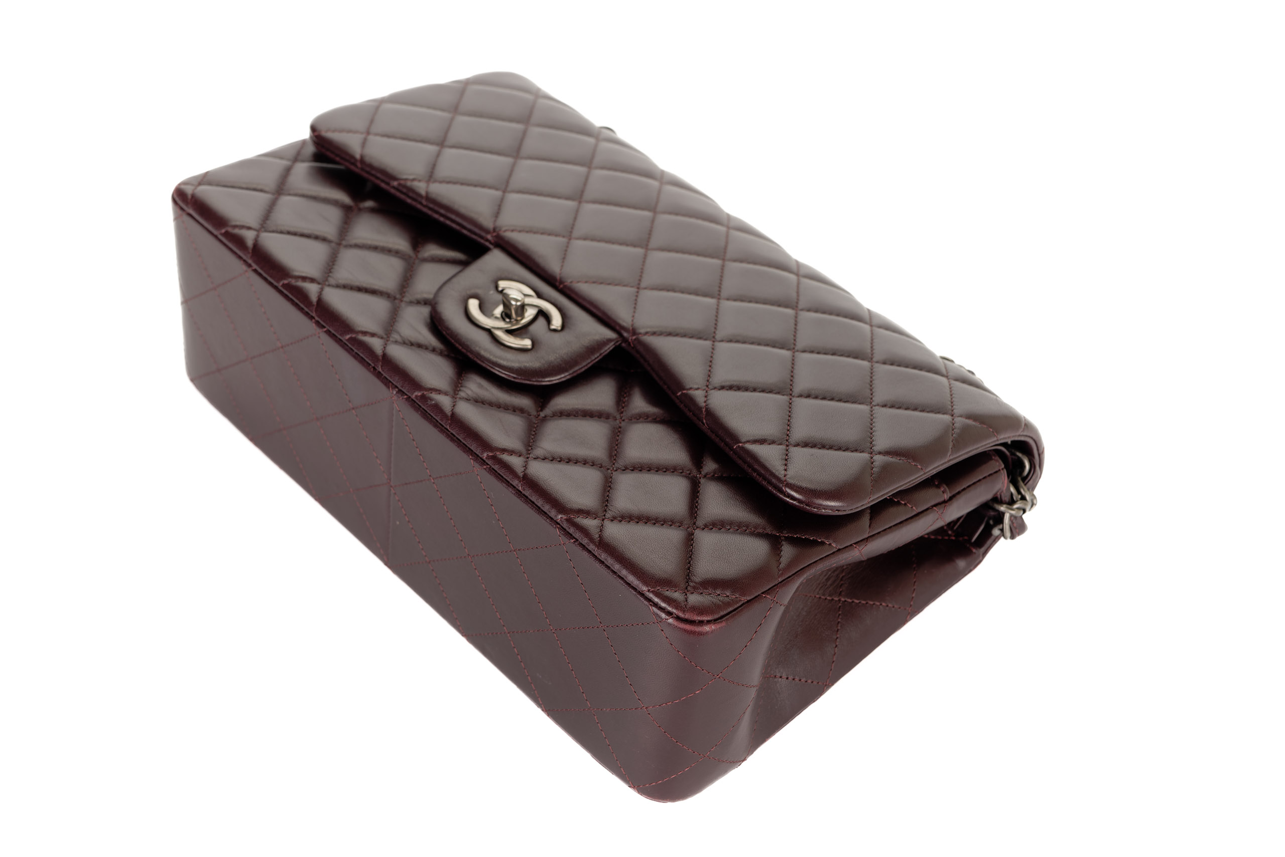 Chanel-Classic-Double-Flap-Jumbo-Eggplant-Lambskin-Silver-Hardware-14