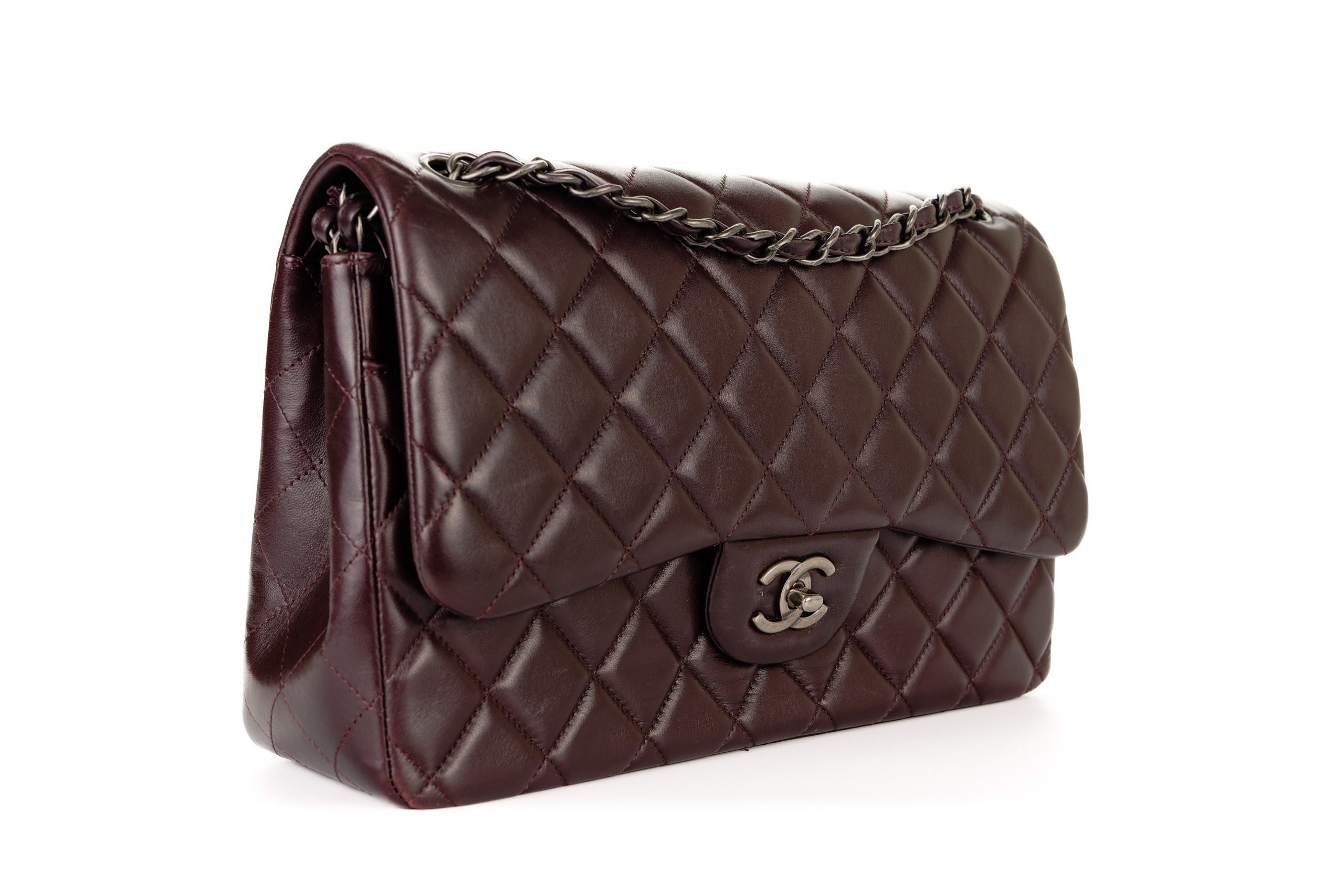 Chanel-Classic-Double-Flap-Jumbo-Eggplant-Lambskin-Silver-Hardware-2