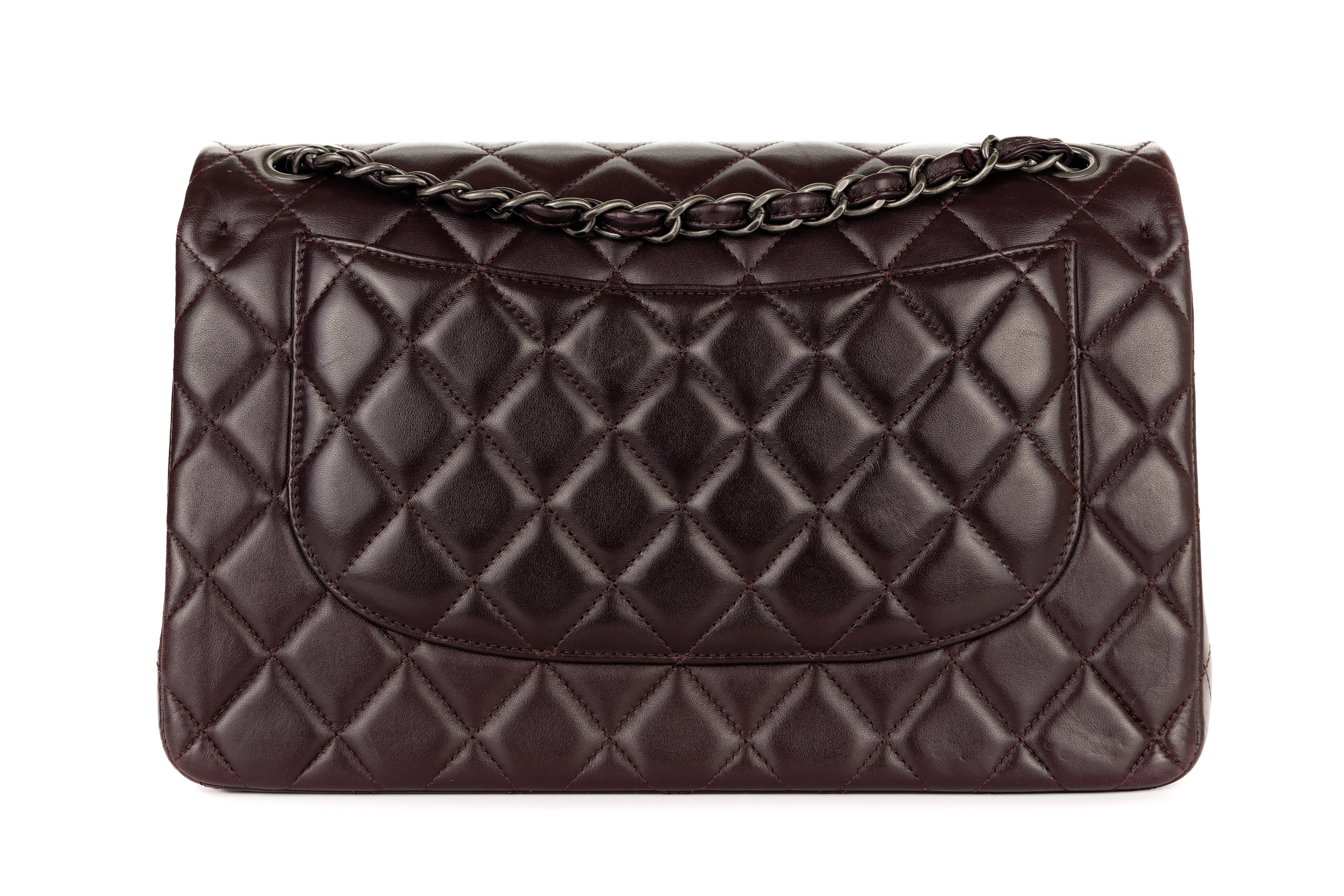 Chanel-Classic-Double-Flap-Jumbo-Eggplant-Lambskin-Silver-Hardware-3