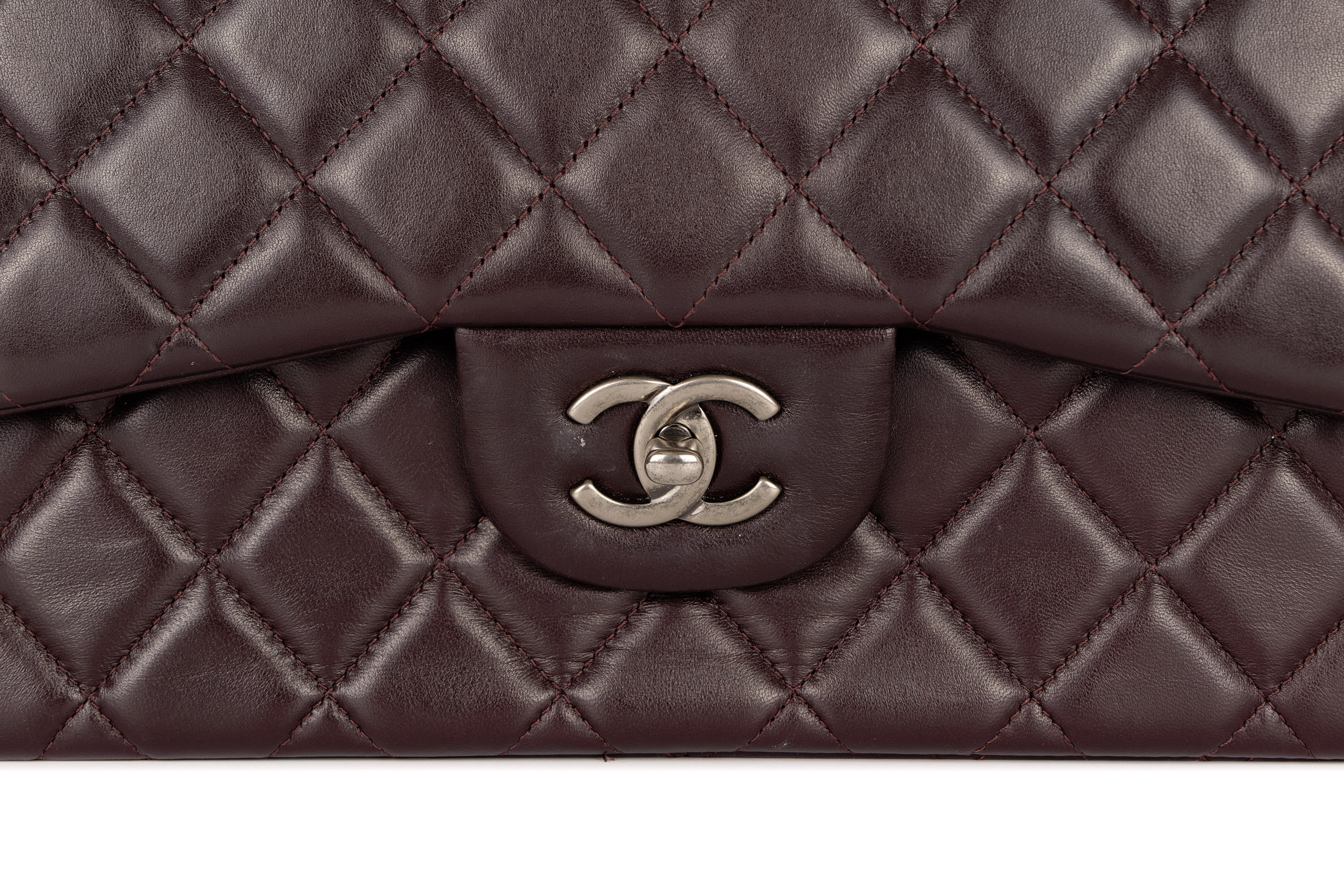 Chanel-Classic-Double-Flap-Jumbo-Eggplant-Lambskin-Silver-Hardware-7