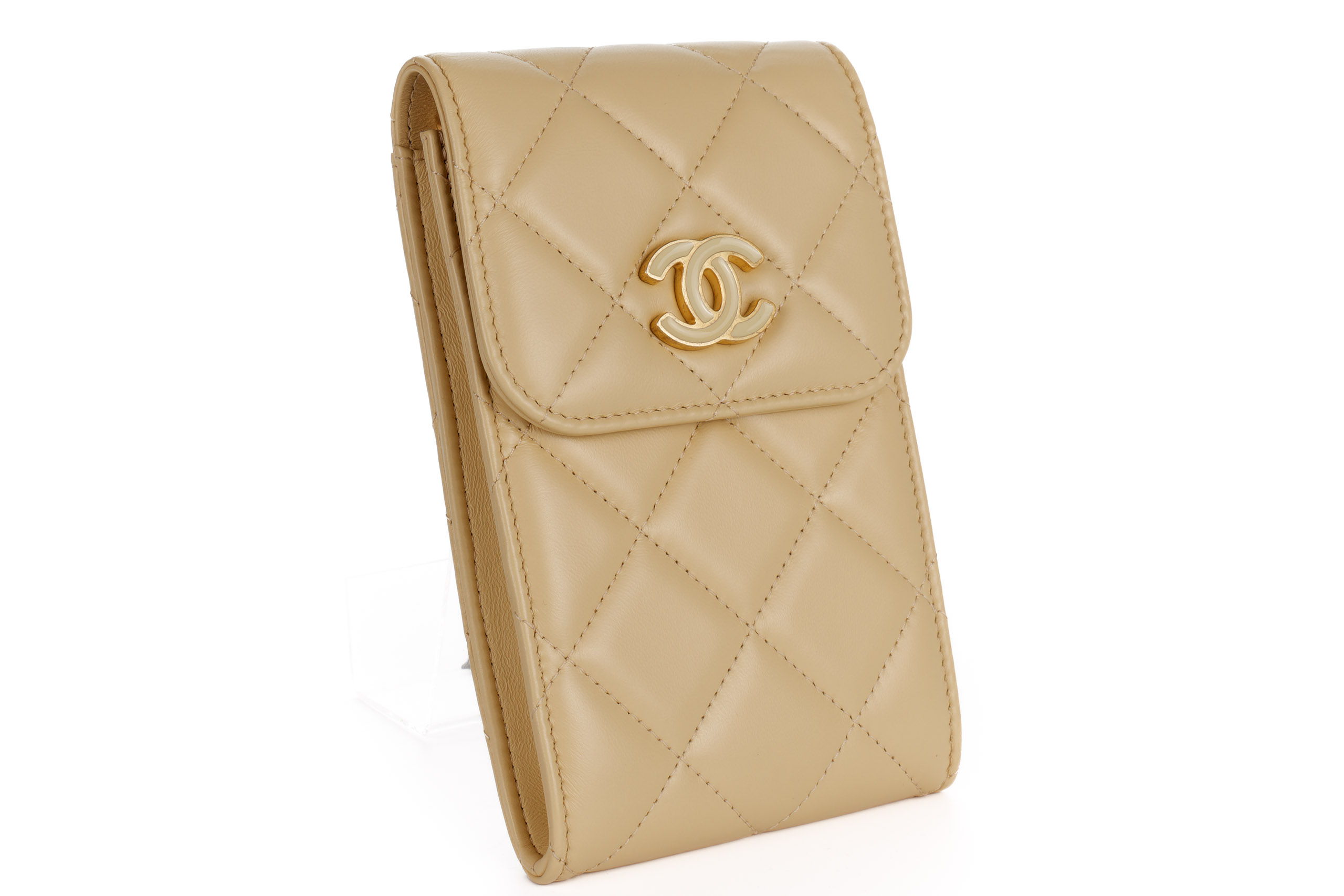 Chanel-Phone-Holder-Chain-Cream-Lambskin-Gold-Hardware-2