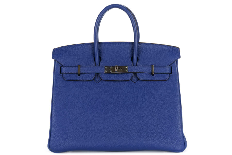 Hermes Birkin 25 Blue Electric Togo Palladium Hardware Luxury Shopping