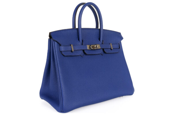 Hermès Birkin 25 Blue Electric Togo Palladium Hardware Luxury