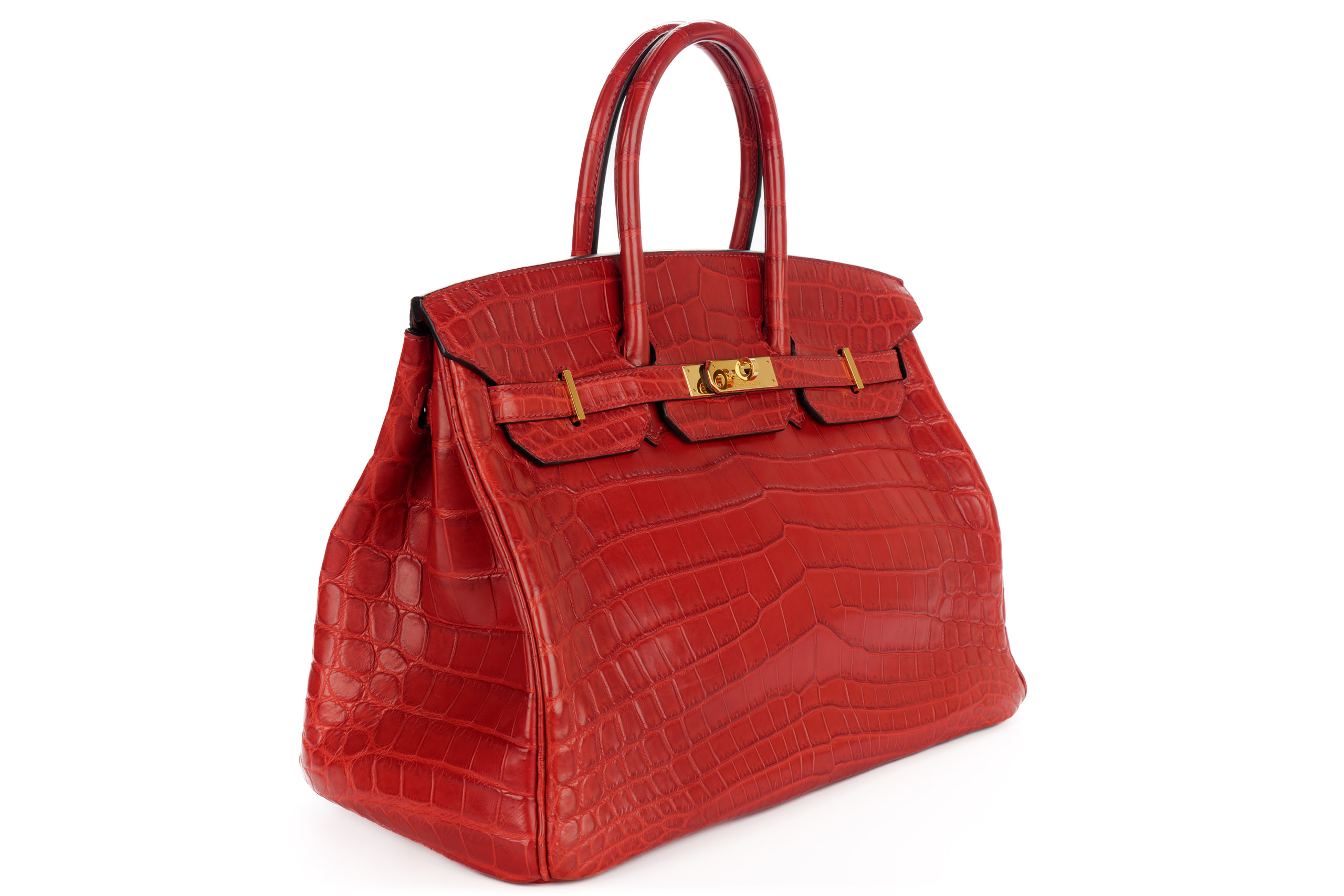 Hermes Birkin 35 Crocodile Rouge H Gold Hardware Luxury Shopping