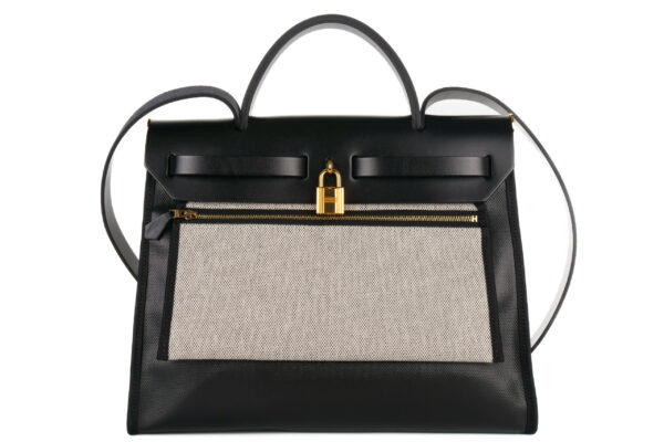 エルメス エールバッグ Herbag31 防水 ノワール×ゴールド Hermès Herbag Zip 31 Black/Black Retourne Gold Hardware