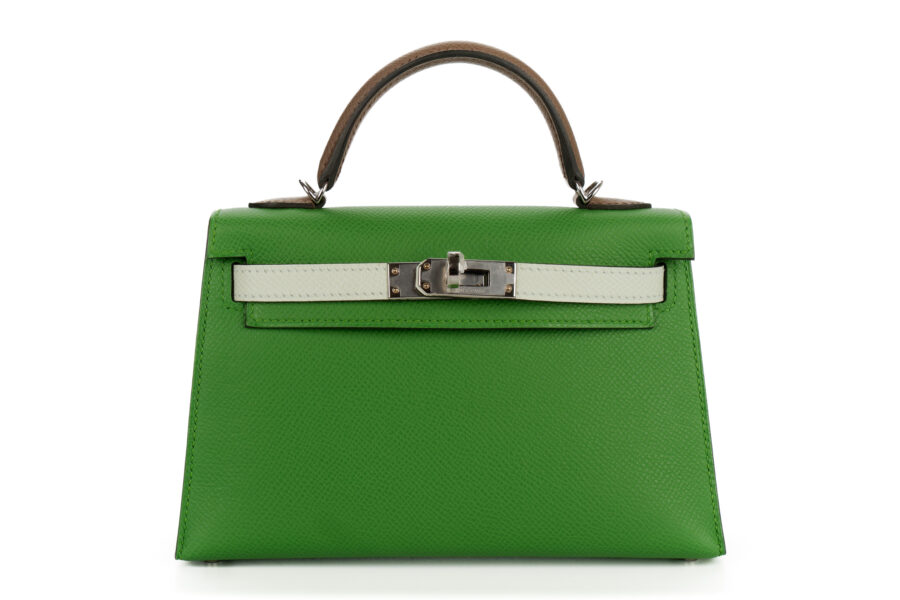 Hermès Mini Kelly Tri Color Vert Yucca Vert Fizz Etoupe Epsom