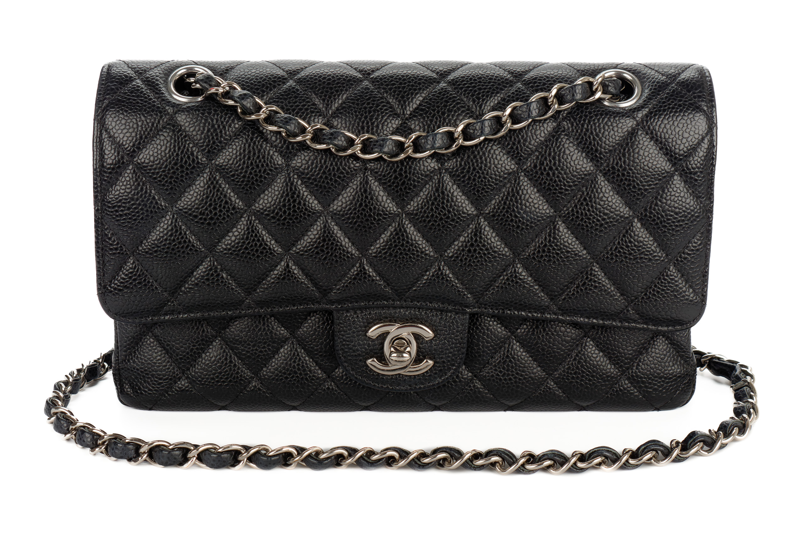 Chanel jumbo black caviar silver hardware sale