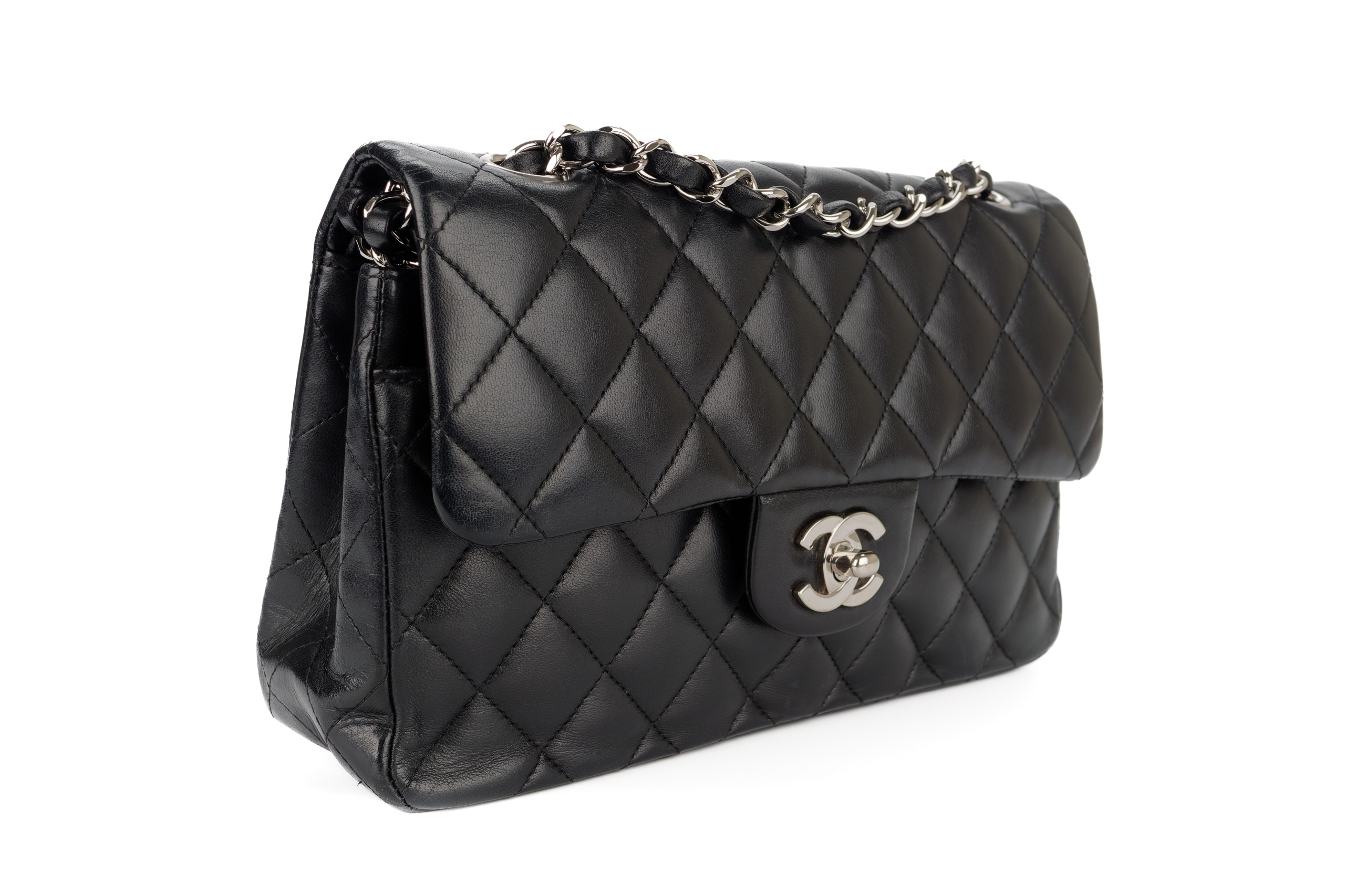 Chanel-Classic-Flap-Small-Black-Lambskin-Silver-Hardware-2006-2008-2