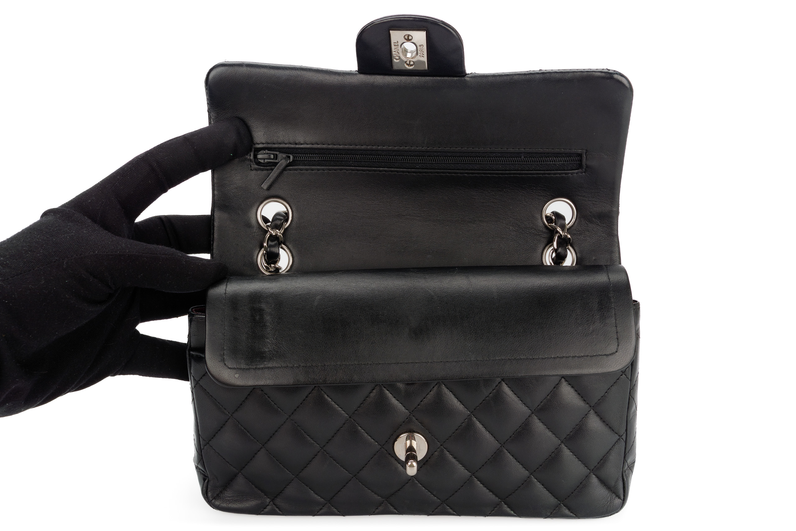 Chanel-Classic-Flap-Small-Black-Lambskin-Silver-Hardware-2006-2008-8