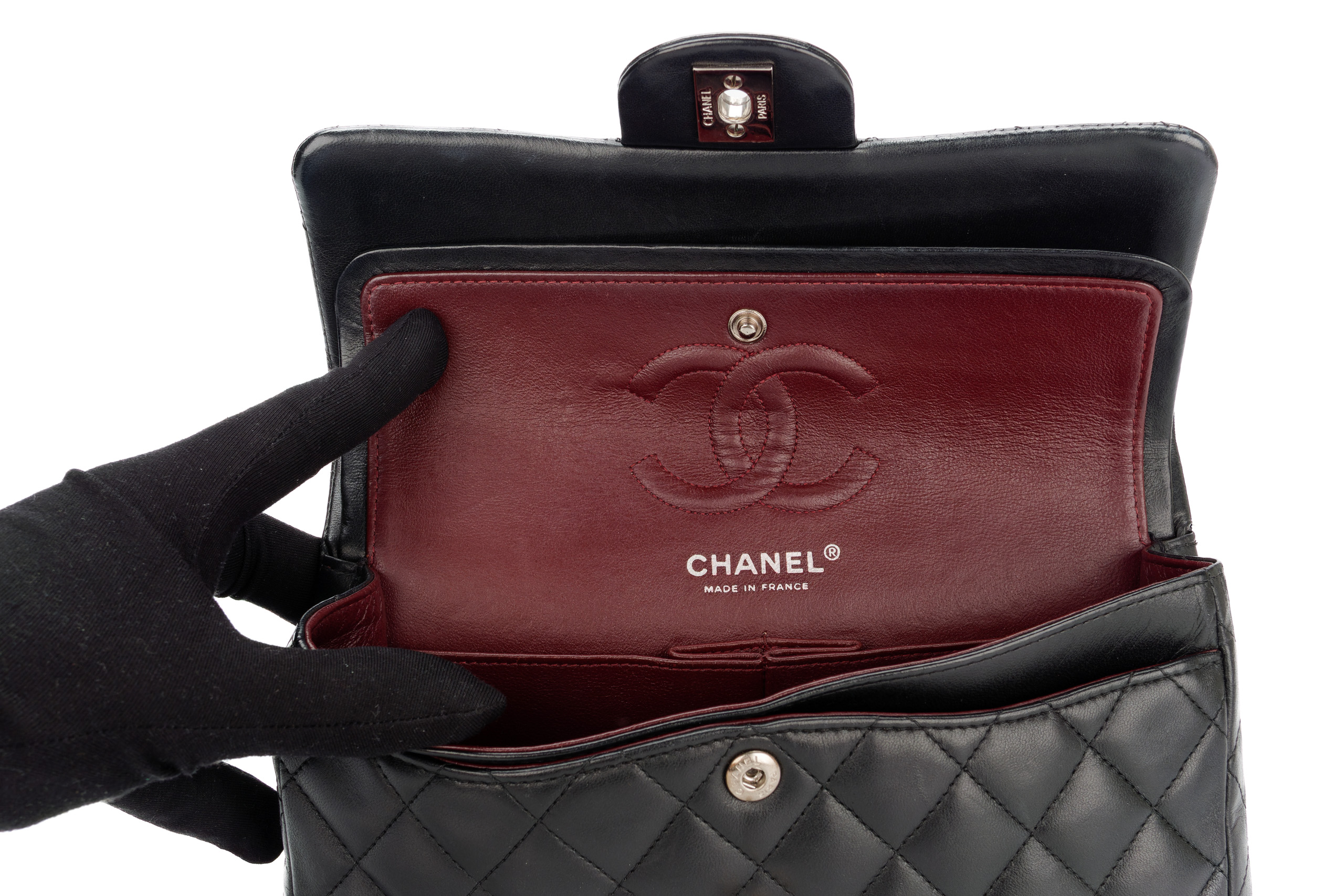 Chanel-Classic-Flap-Small-Black-Lambskin-Silver-Hardware-2006-2008-9