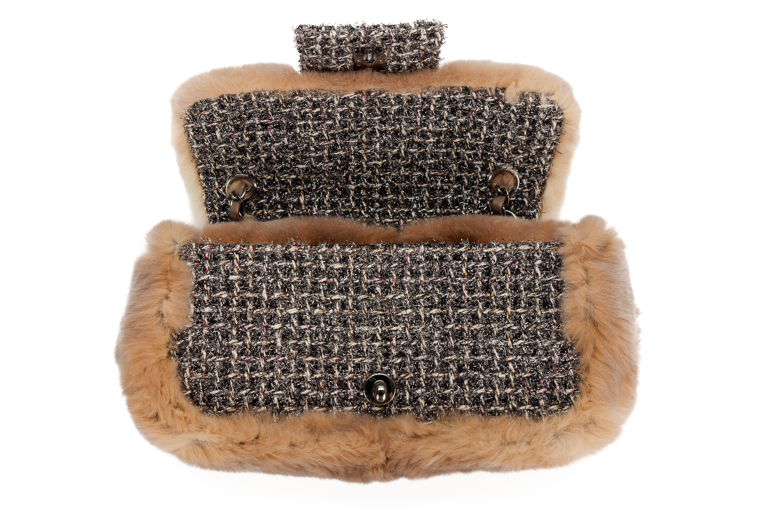 Chanel-Mink-Fur-Flap-Tweed-Shoulder-Bag-Silver-Hardware-2006-10