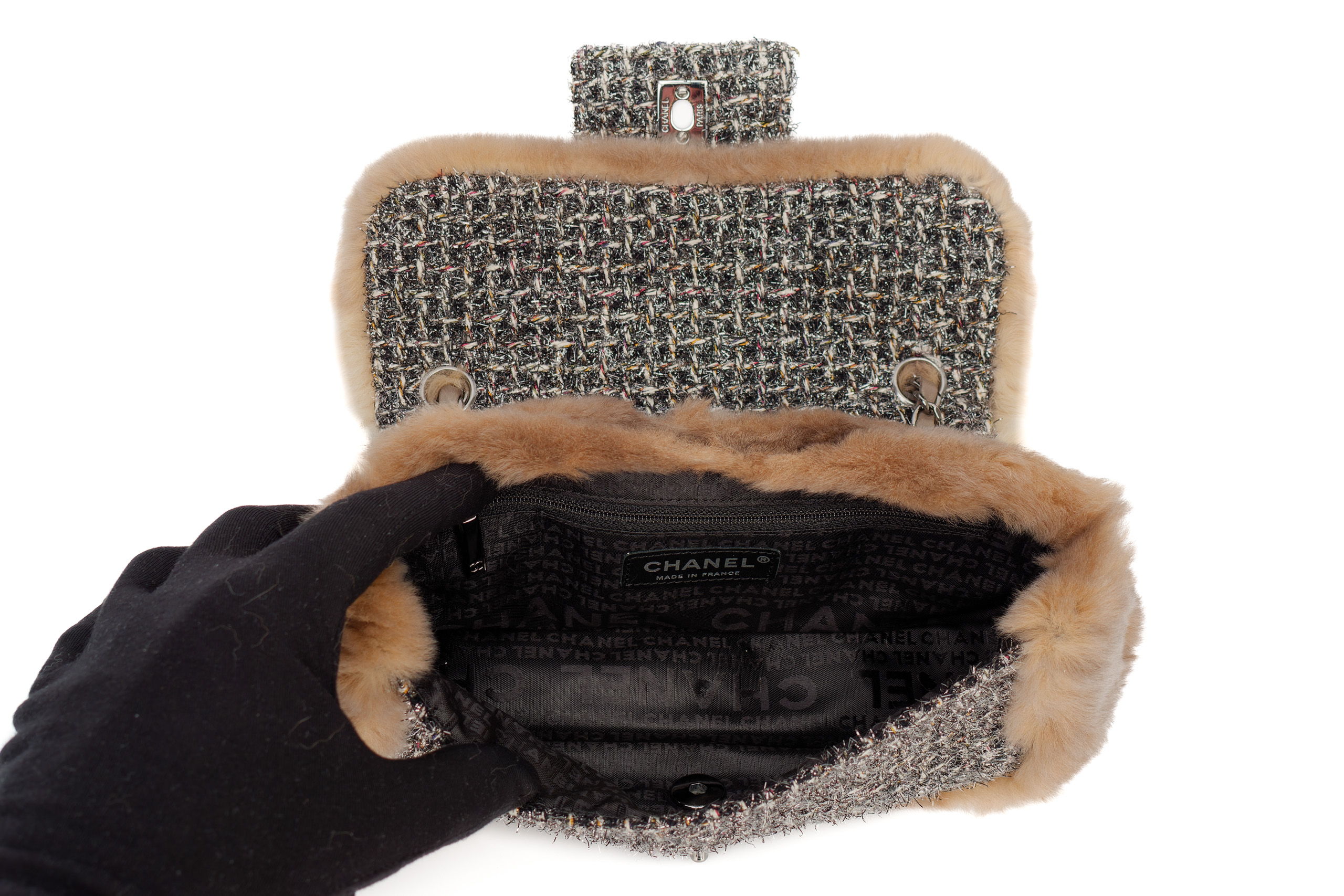 Chanel-Mink-Fur-Flap-Tweed-Shoulder-Bag-Silver-Hardware-2006-11