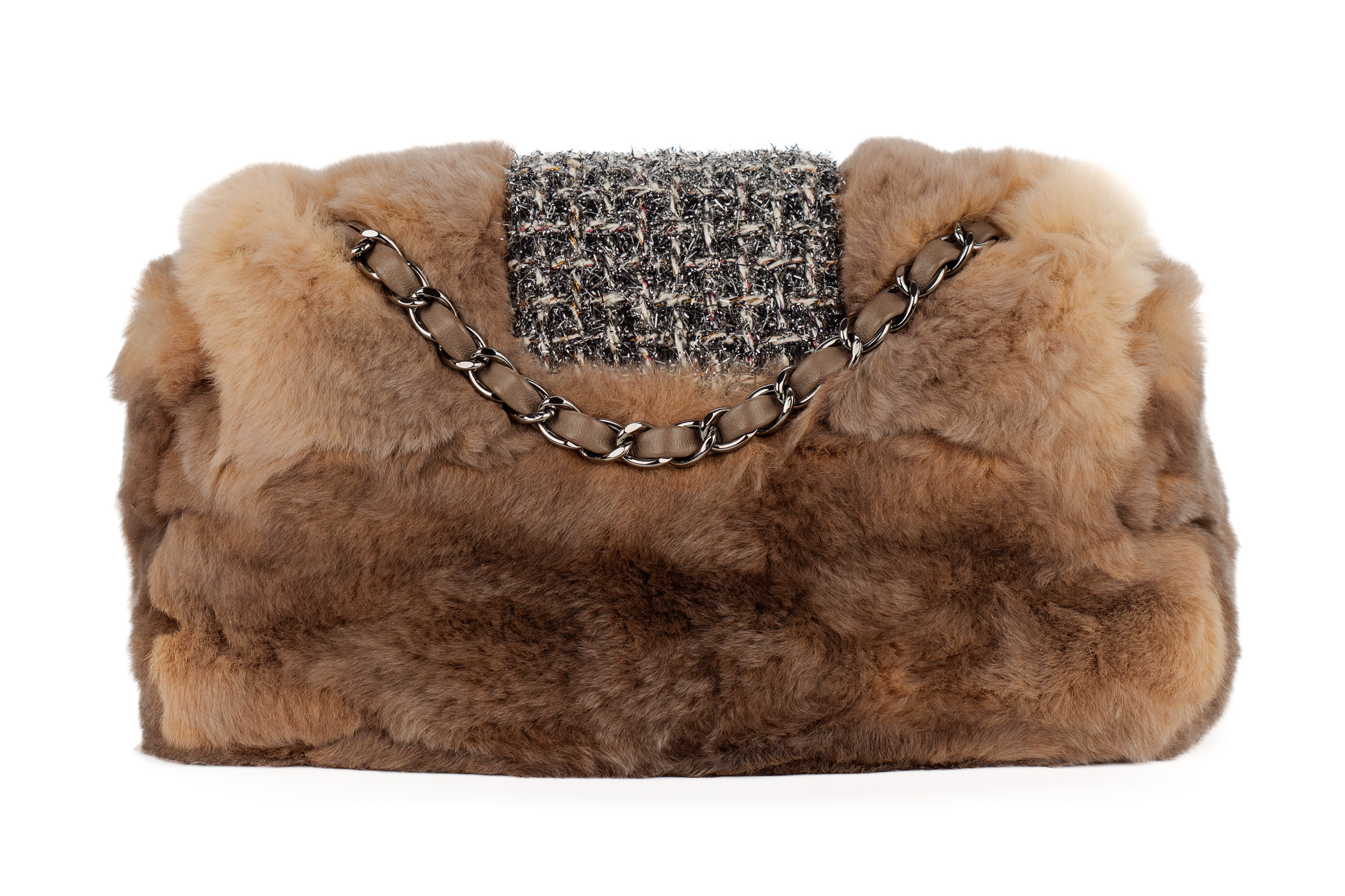 Chanel-Mink-Fur-Flap-Tweed-Shoulder-Bag-Silver-Hardware-2006-3