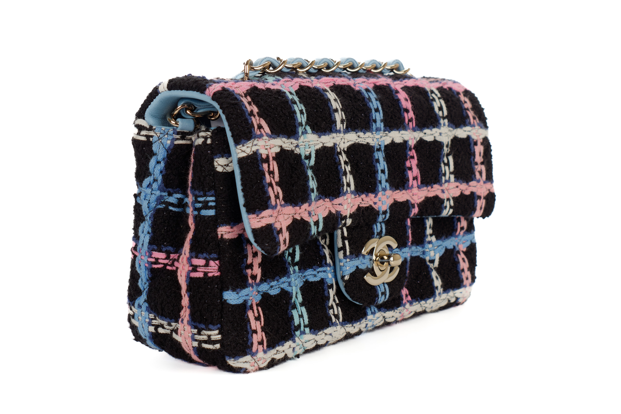 Chanel Tweed Quilted Multicolour Mini Rectangular Flap - Luxury Shopping
