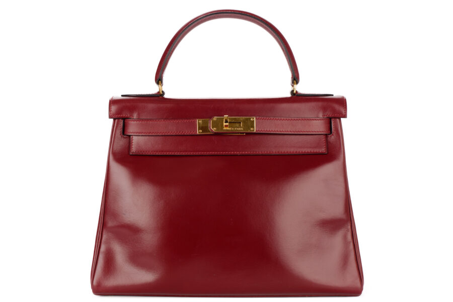 Hermès Kelly 28 Rouge H Box Leather Gold Hardware Luxury Shopping