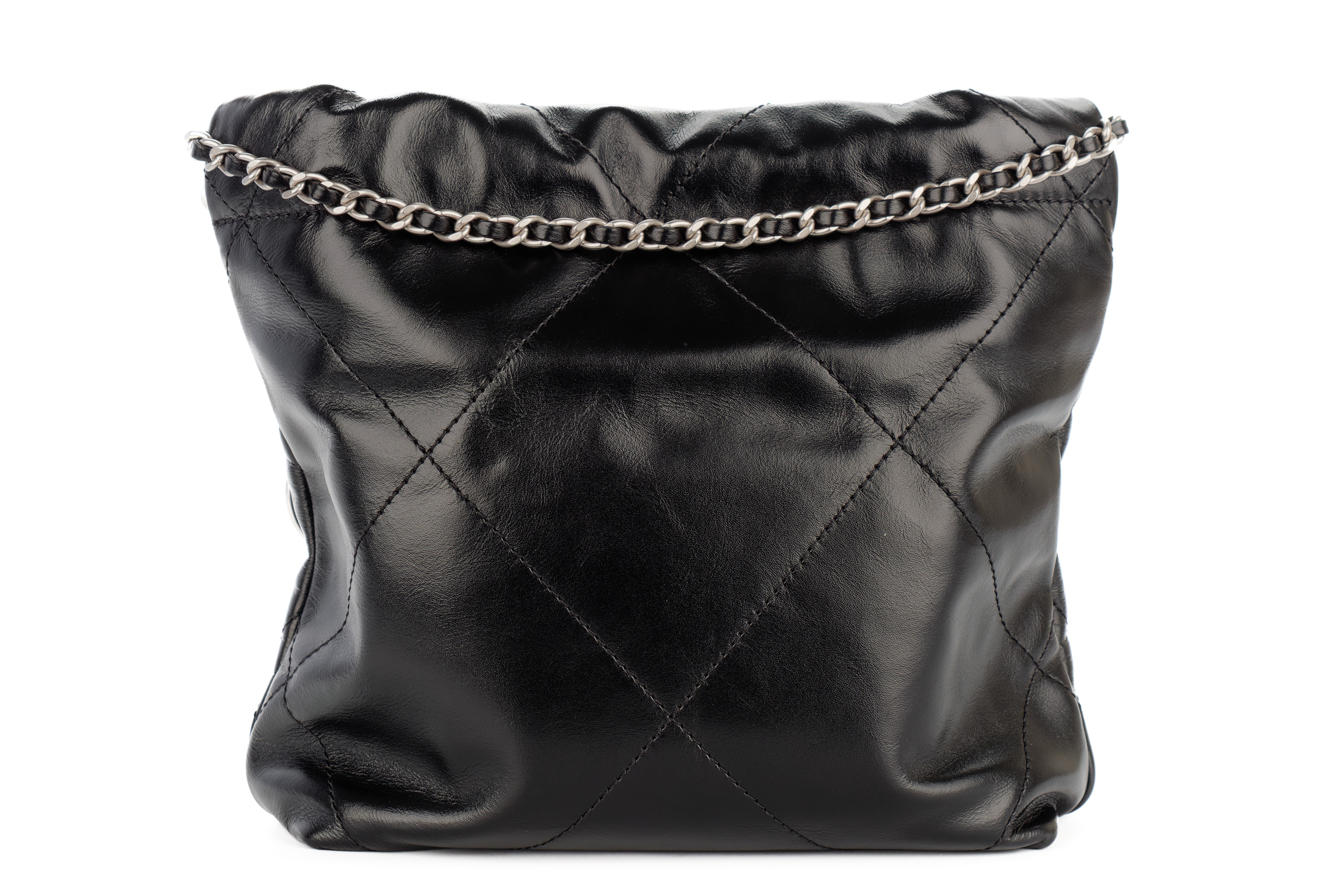 Chanel-22-Mini-Black-Calfskin-Silver-Hardware-2024-3