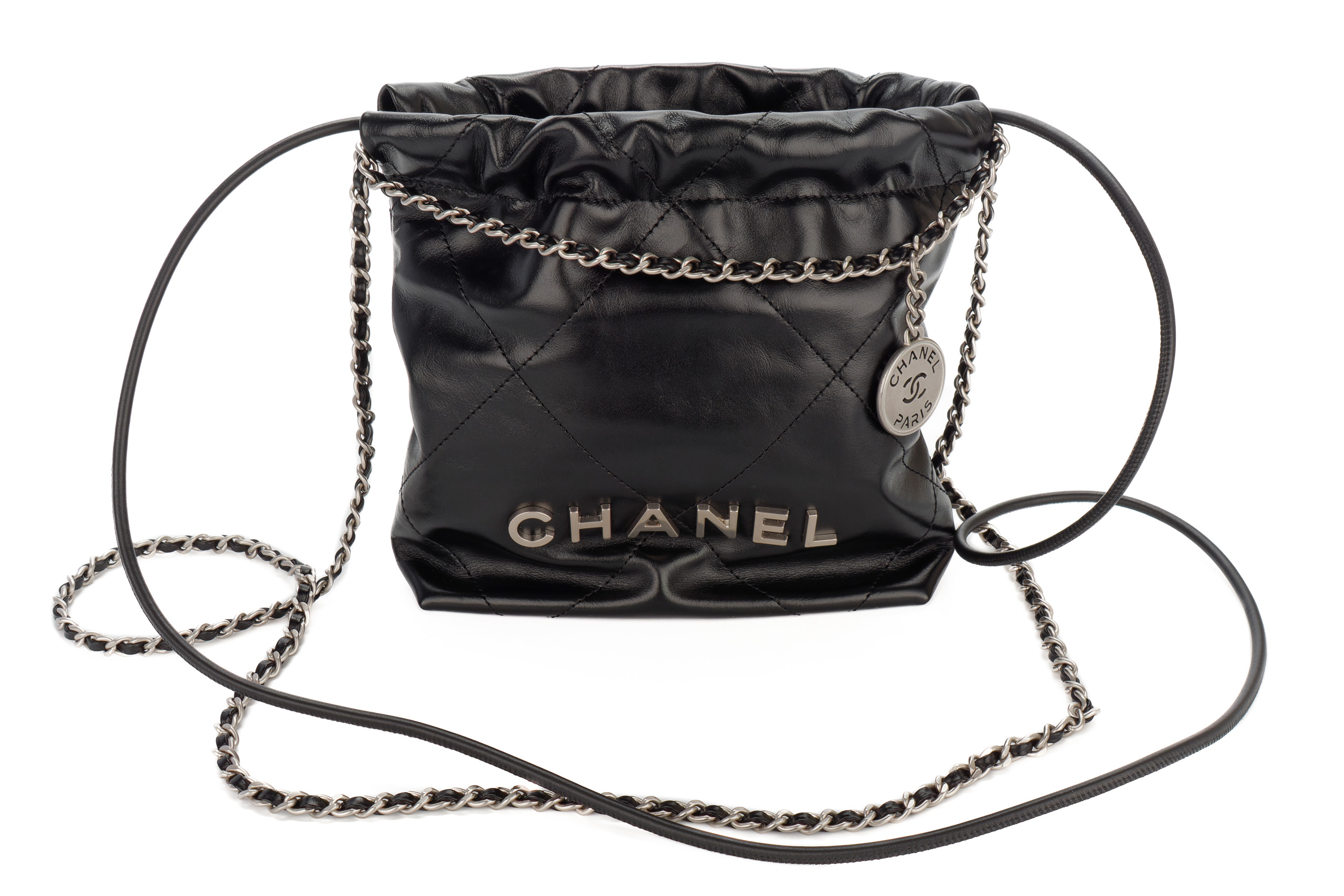 Chanel-22-Mini-Black-Calfskin-Silver-Hardware-2024-7