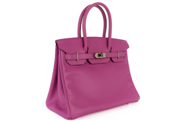 Hermès Birkin 30 Violet Courchevel Palladium Hardware Luxury
