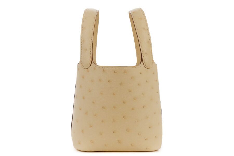 Hermès Micro Picotin Ostrich Vanille Palladium Hardware