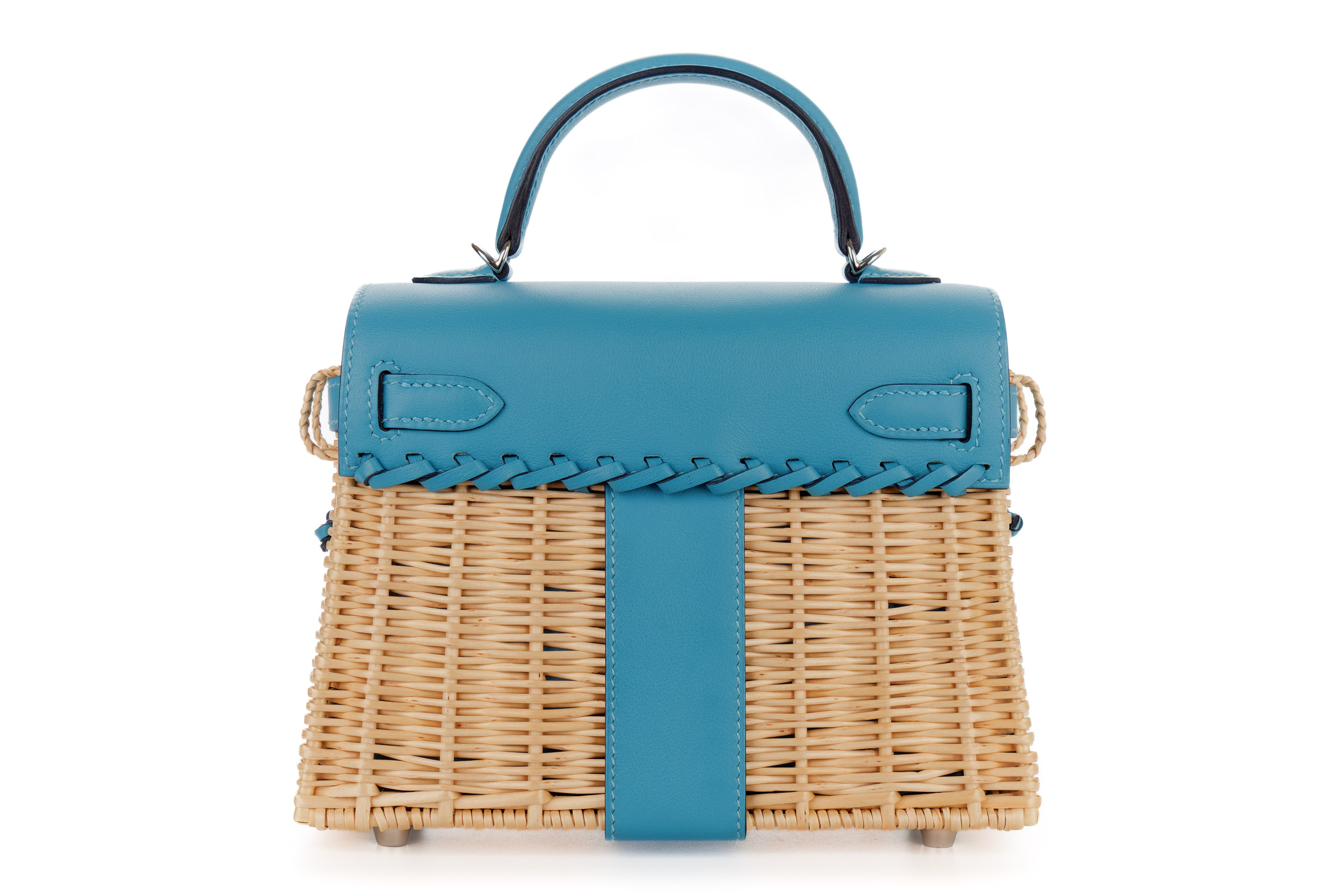 Hermes Mini Kelly Picnic Bleu de Nord Palladium Hardware Luxury Shopping