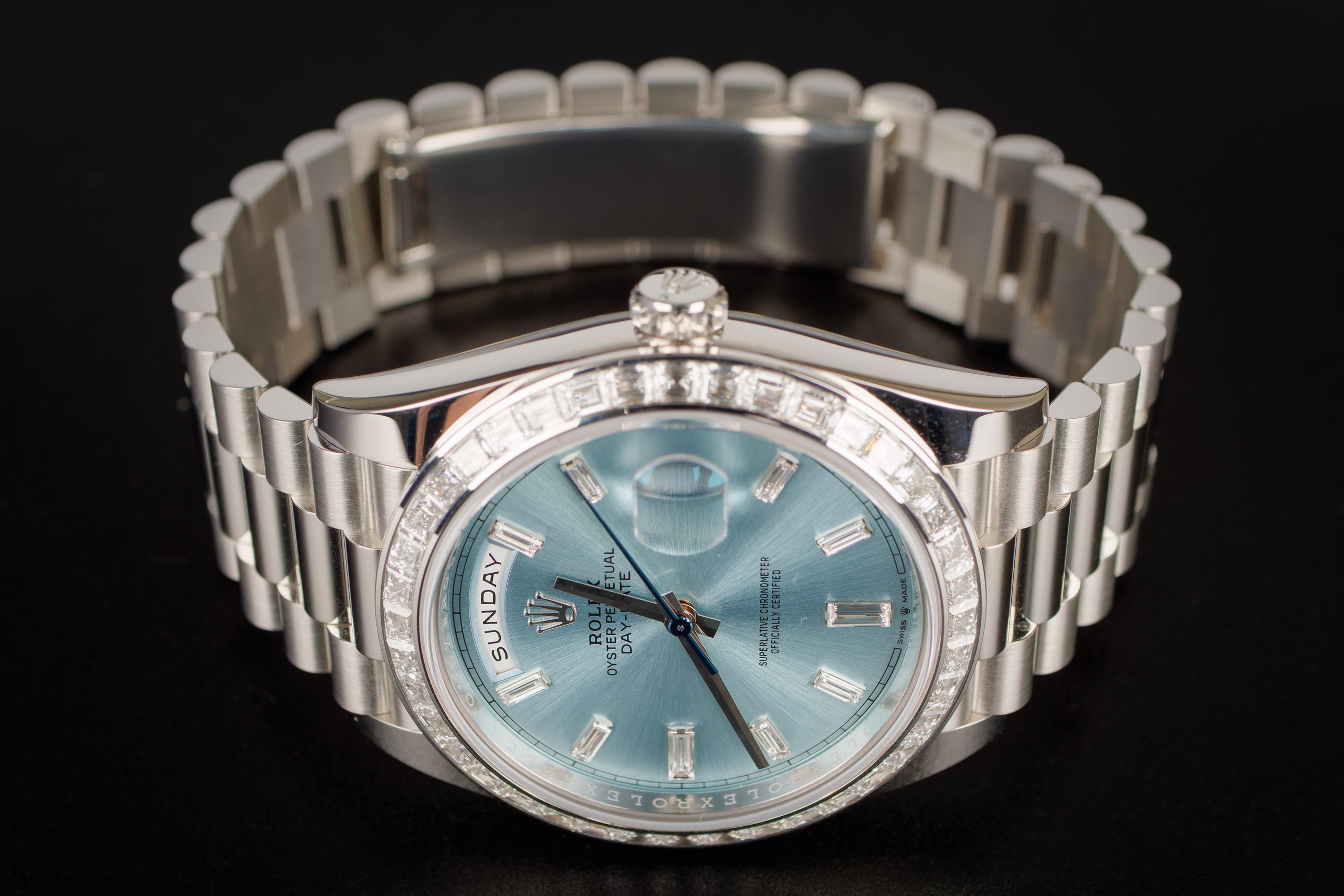 Rolex-DayDate-40-Platinum-Ice-Bleu-Baguette-Diamond-Bezel-9