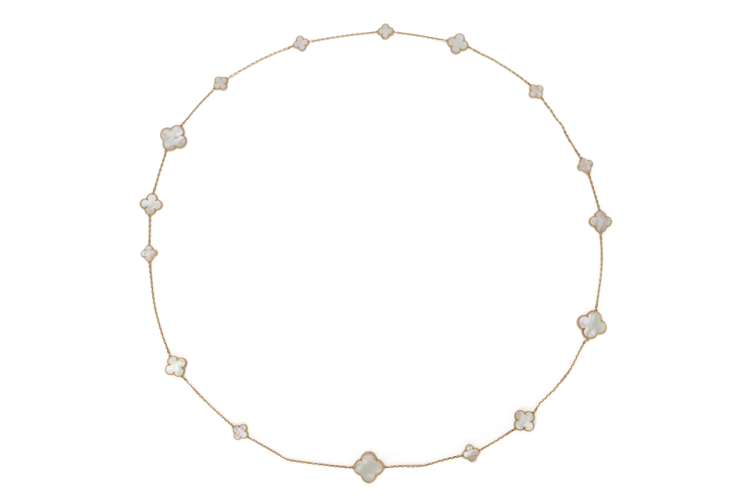 Van-Cleef-&-Arpels-Yellow-Gold-Mother-of-Pearl-Magic-Alhambra-16-Motif-Long-Necklace-2023-1