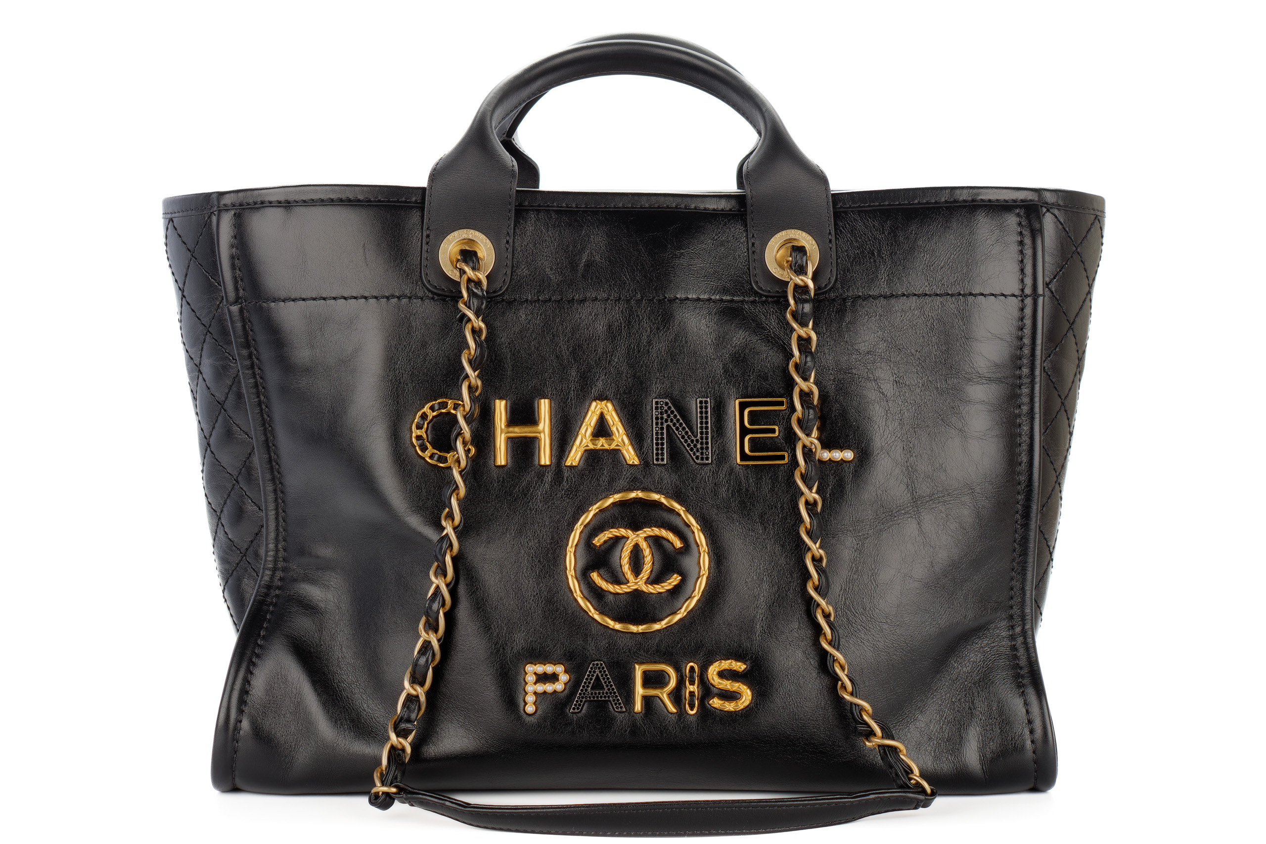 Chanel-Black-Deauville-Charms-Large-Leather-Gold-Hardware-1