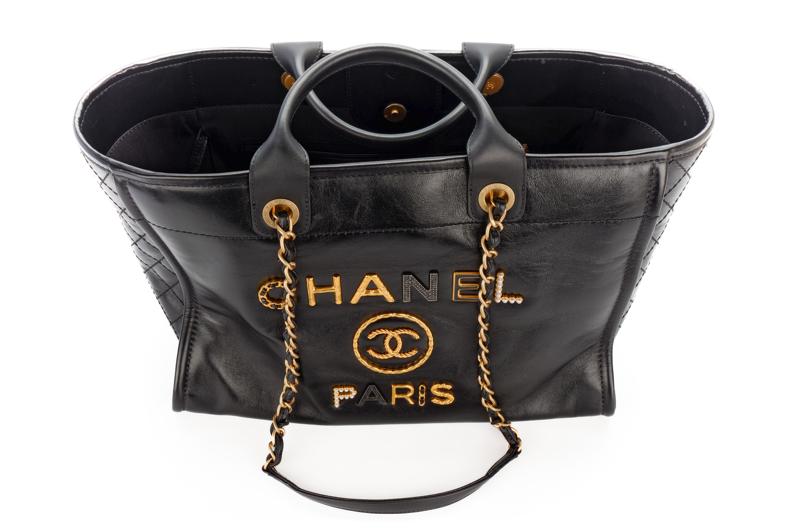 Chanel-Black-Deauville-Charms-Large-Leather-Gold-Hardware-7