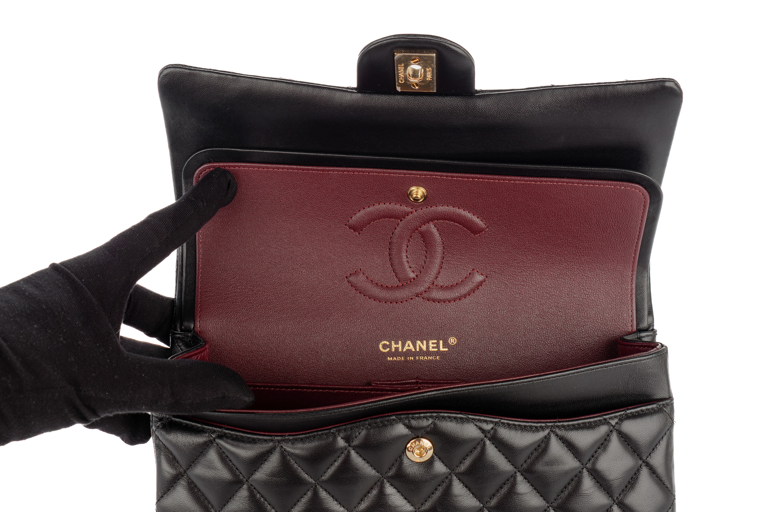 Chanel-Classic-Double-Flap-Black-Lambskin-Gold-Hardware-2022-3722-10