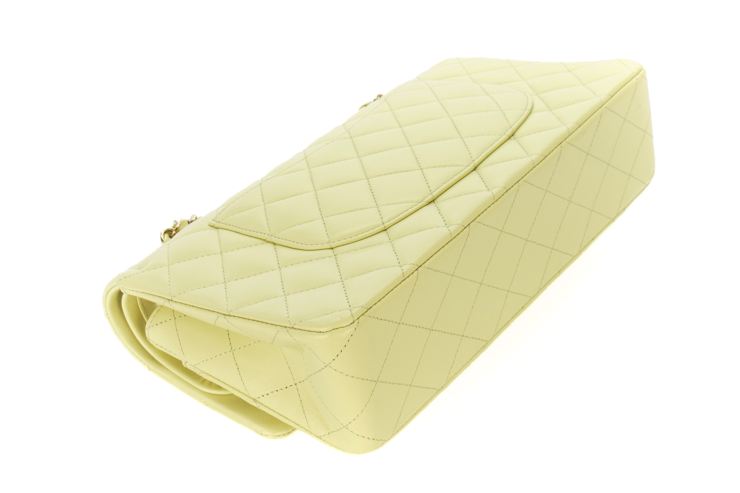 Chanel-Classic-Double-Flap-Lime-Green-Lambskin-Quilted-Champagne-Hardware-new-10