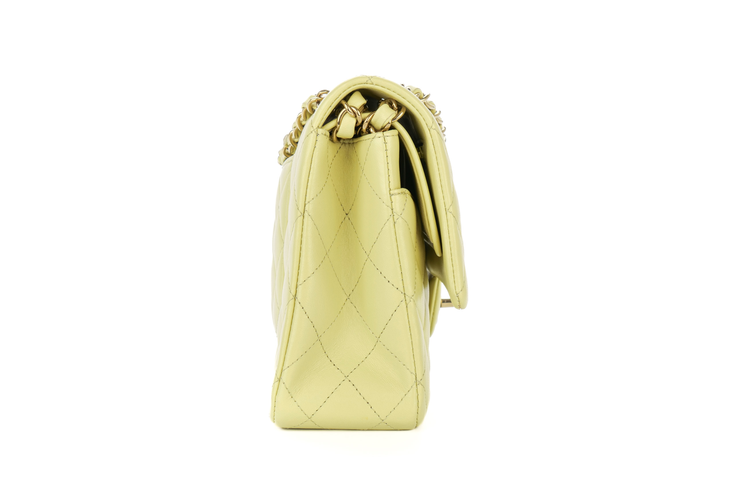 Chanel-Classic-Double-Flap-Lime-Green-Lambskin-Quilted-Champagne-Hardware-new-5