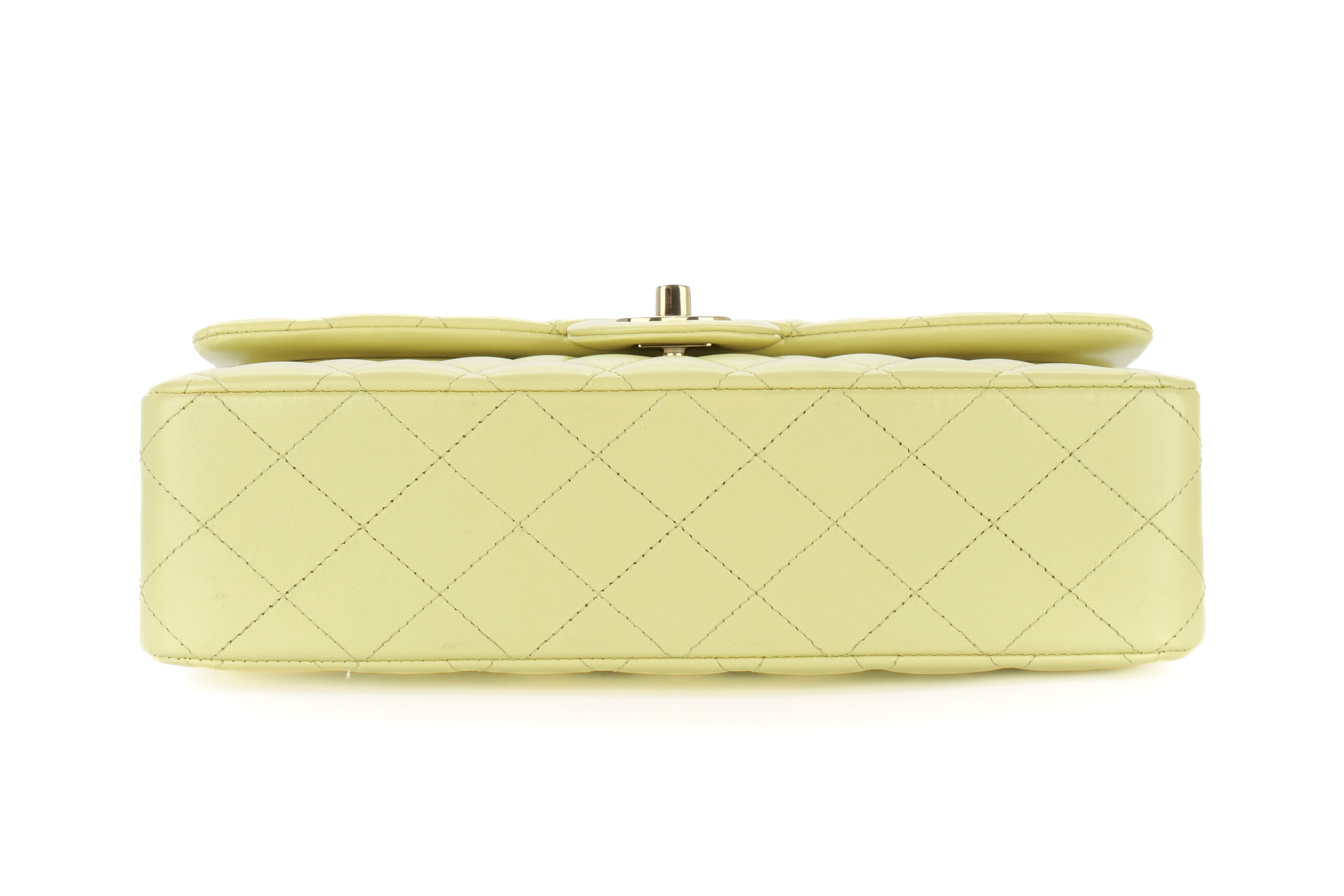 Chanel-Classic-Double-Flap-Lime-Green-Lambskin-Quilted-Champagne-Hardware-new-6