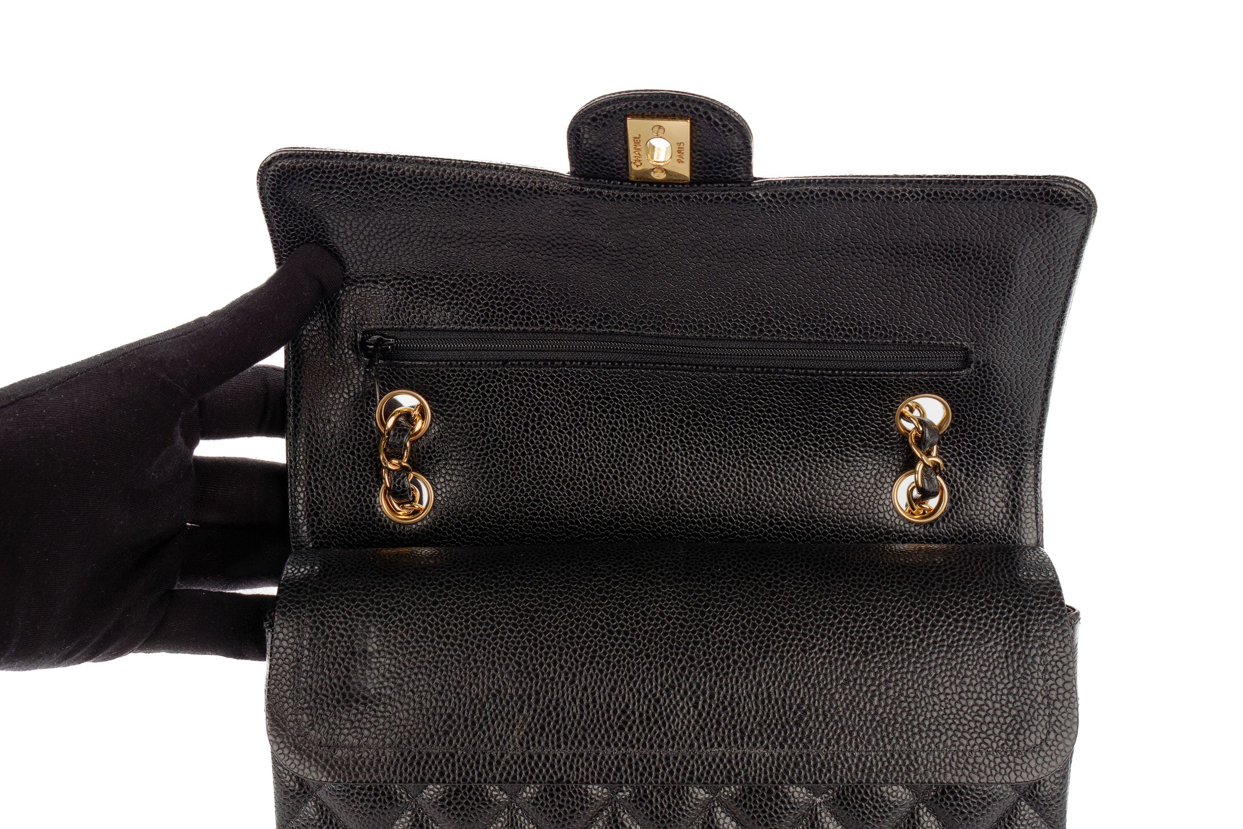 Chanel-Classic-Flap-Medium-Black-Caviar-Gold-Hardware-3387-8