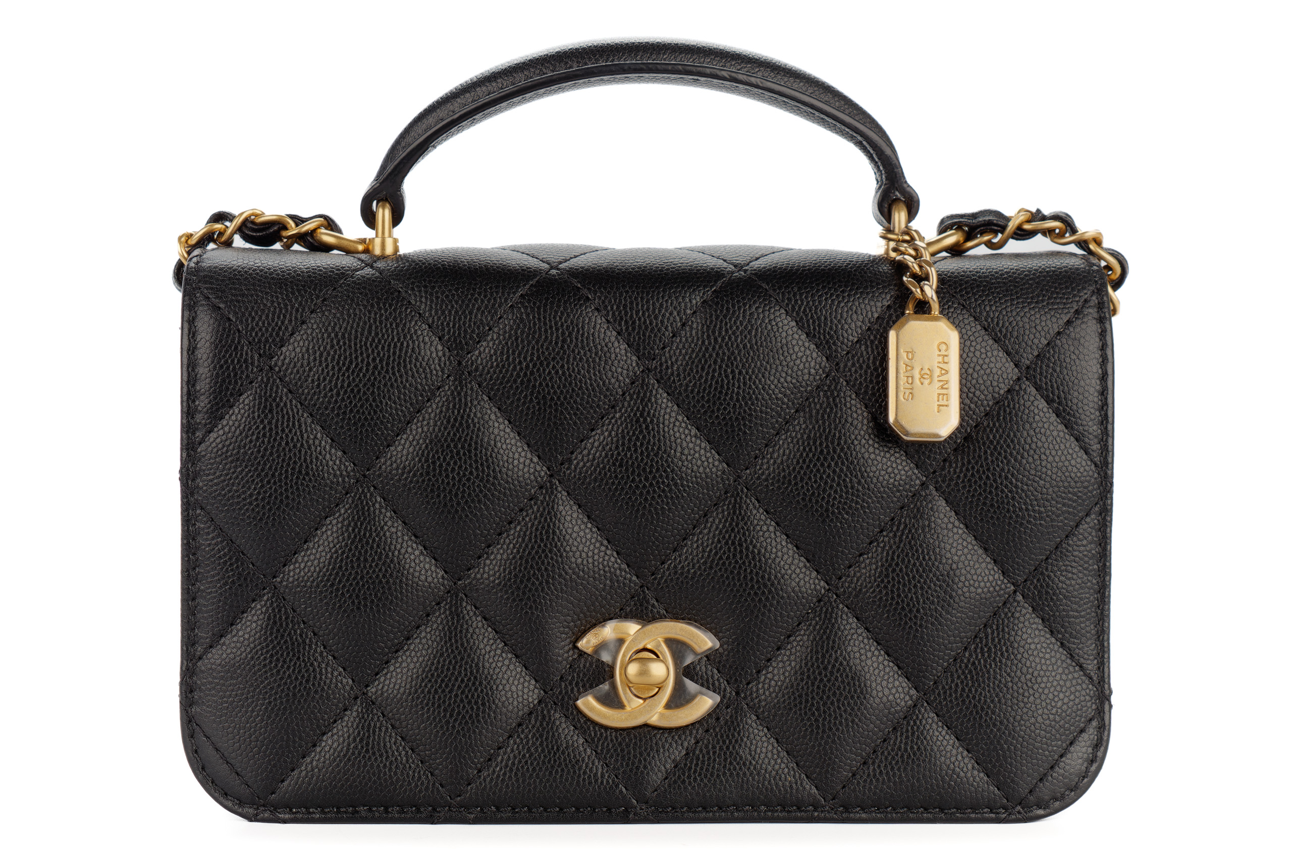 Chanel-Small-Top-Handle-Flap-Black-Caviar-Gold-Harwdare-1