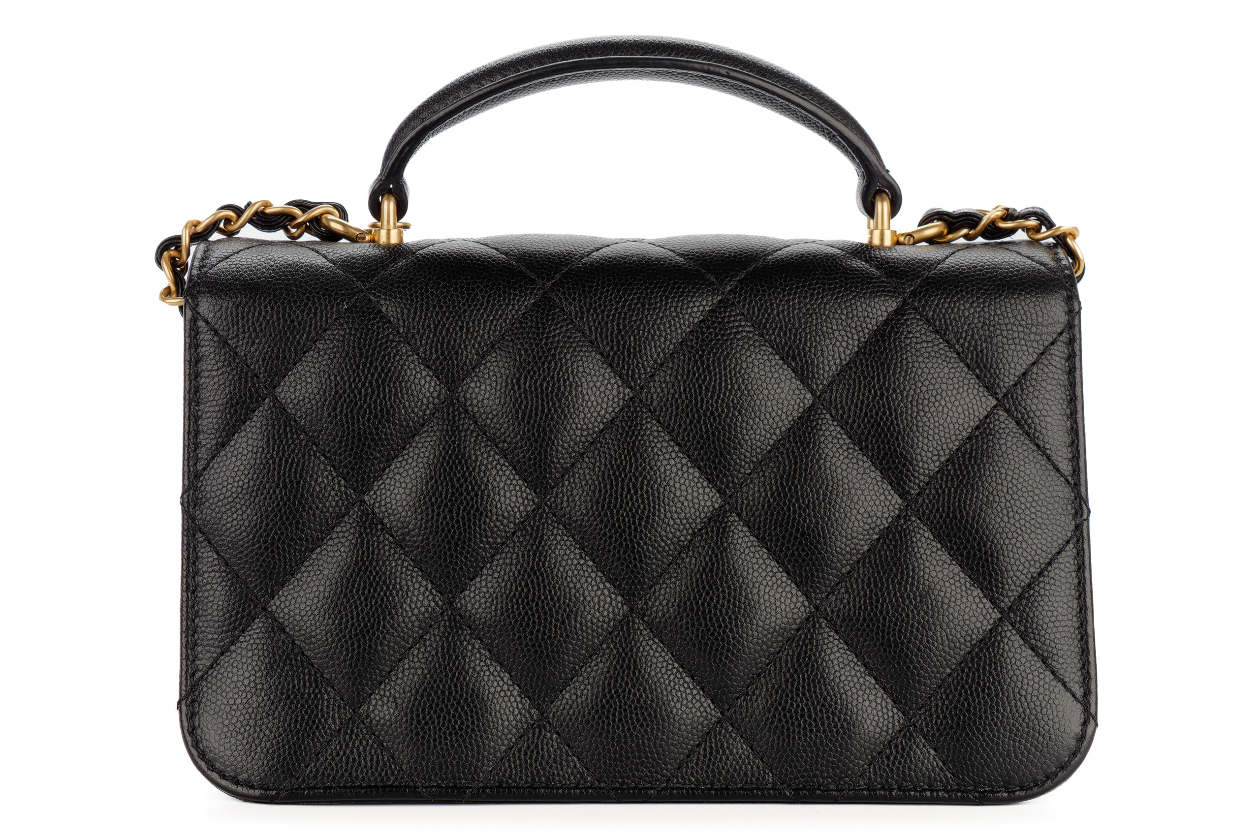 Chanel-Small-Top-Handle-Flap-Black-Caviar-Gold-Harwdare-3