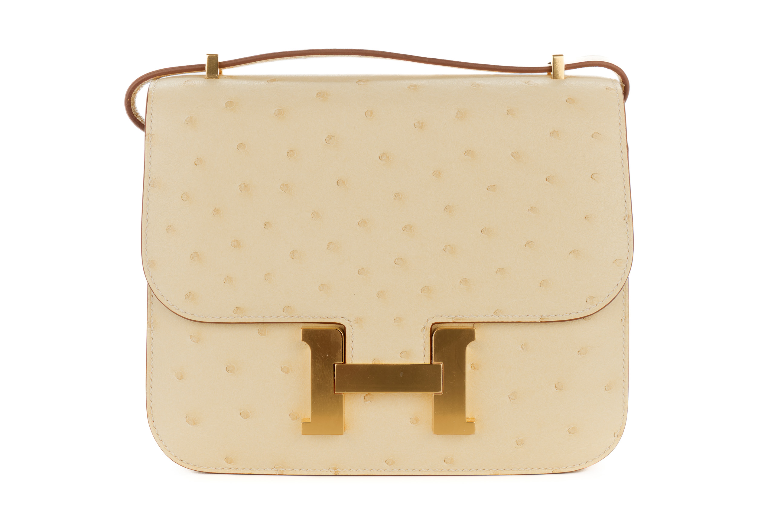 Hermes Constance 18 Vanille Ostrich Gold Hardware