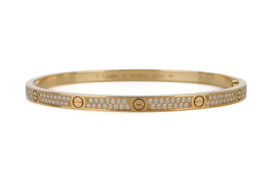 Cartier Slim Love Bracelet Yellow Gold Full Diamond 17 Luxury