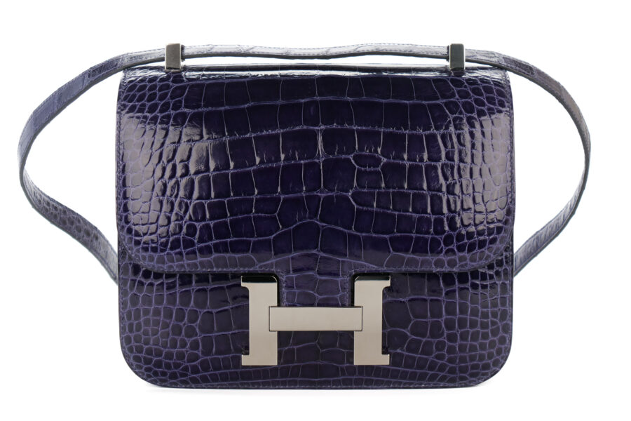 Hermès Constance 24 Bleu Encre Alligator Palladium Hardware