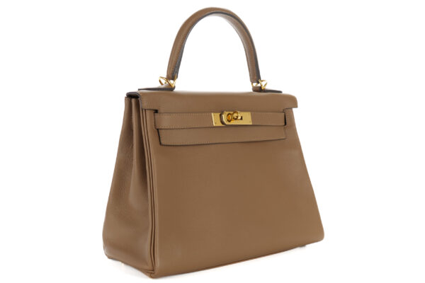 Hermès Kelly 28 Beige de Weimar Evercolor Gold Hardware Luxury