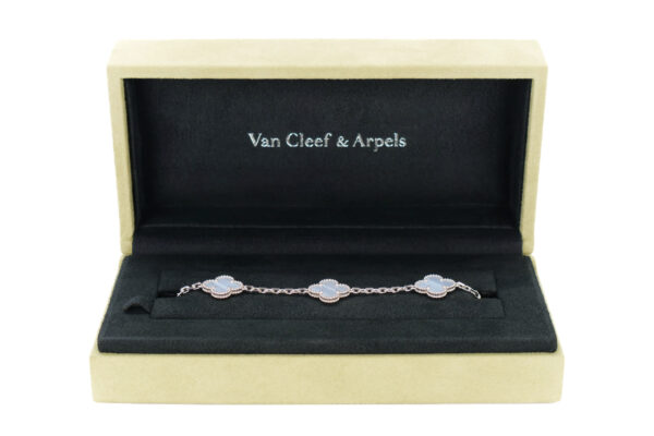 Van Cleef Arpels Vintage Alhambra Chalcedony Motifs White Gold
