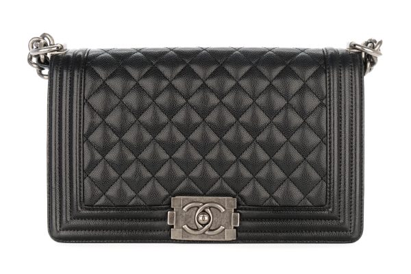 Chanel Boy Bag Black And Silver Chanel Medium Boy Bag Black Caviar