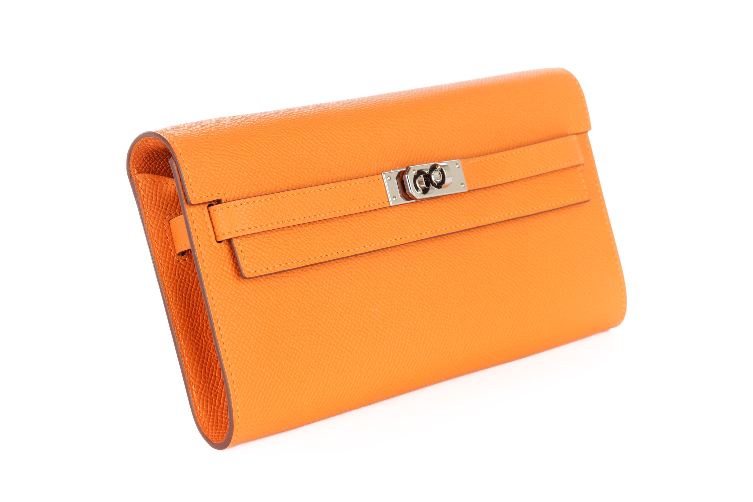 Herm?�s Kelly To Go Orange Epsom Palladium Hardware - Luxury Shopping