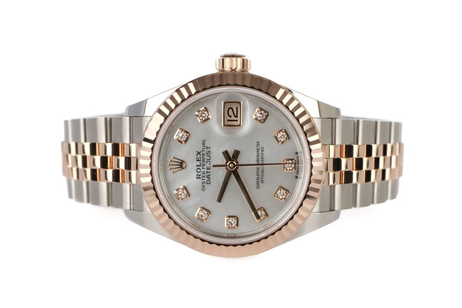 Rolex Datejust 28 Mother of Pearl and Diamonds Dial Two Tone Rose