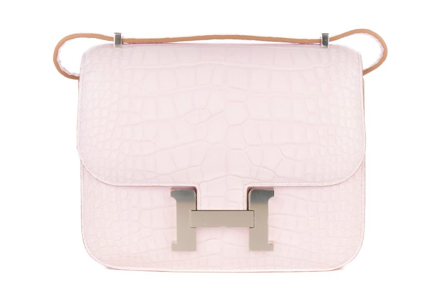 Hermès Constance 18 Mauve Pale Matte Alligator Palladium Hardware