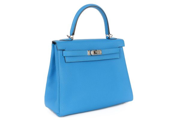 Hermès Kelly 25 Blue Zanzibar Togo Palladium Hardware Luxury - Main Image