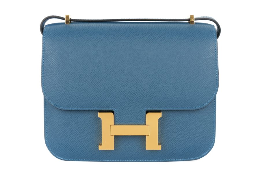 Hermès Constance 18 Bleu Thalassa Epsom Gold Hardware Luxury