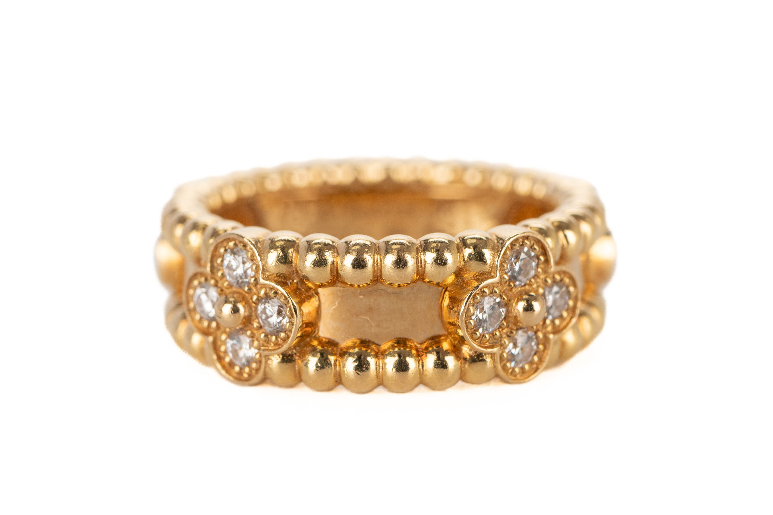 Van Cleef Arpels Perlée Sweet Clovers Ring 18 ct Yellow Diamonds