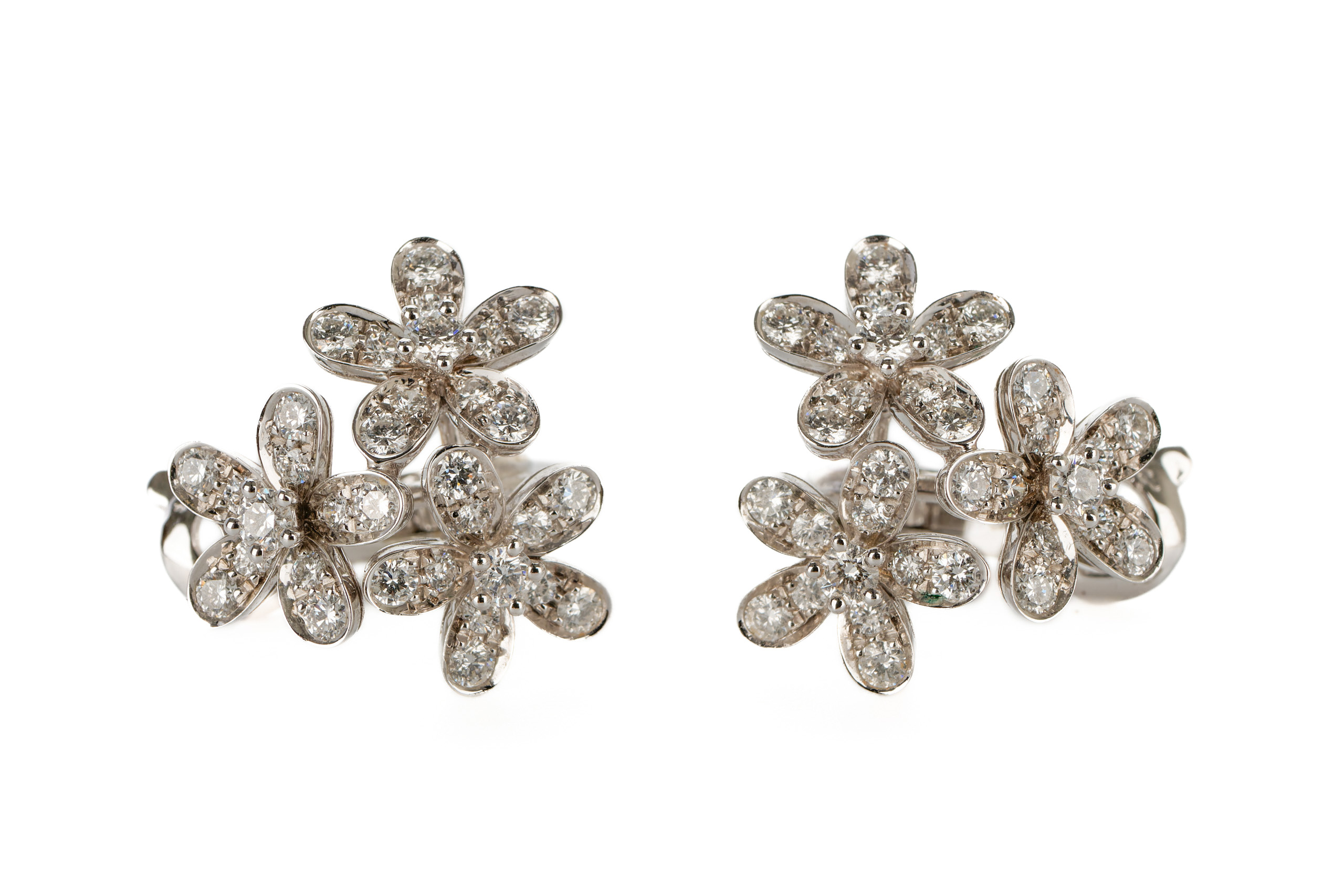 Van Cleef Arpels Socrate Flowers Earrings 18ct White Gold