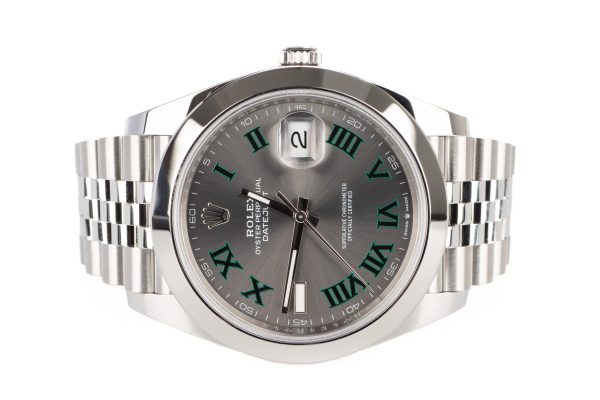 Rolex Datejust 41 Wimbledon Dial Smooth Bezel Jubilee Bracelet