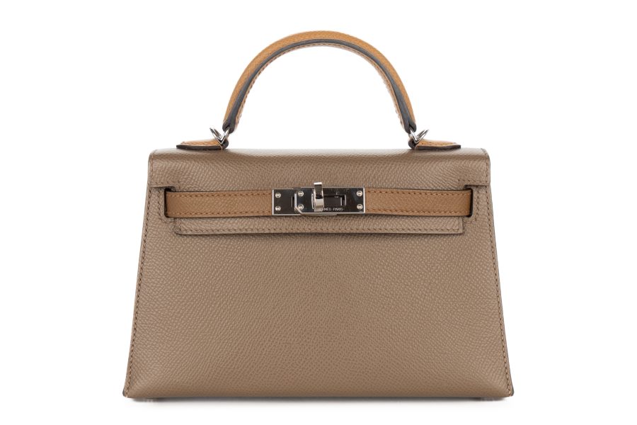 Hermès Mini Kelly Etoupe – Sesame – Alezan Epsom Palladium